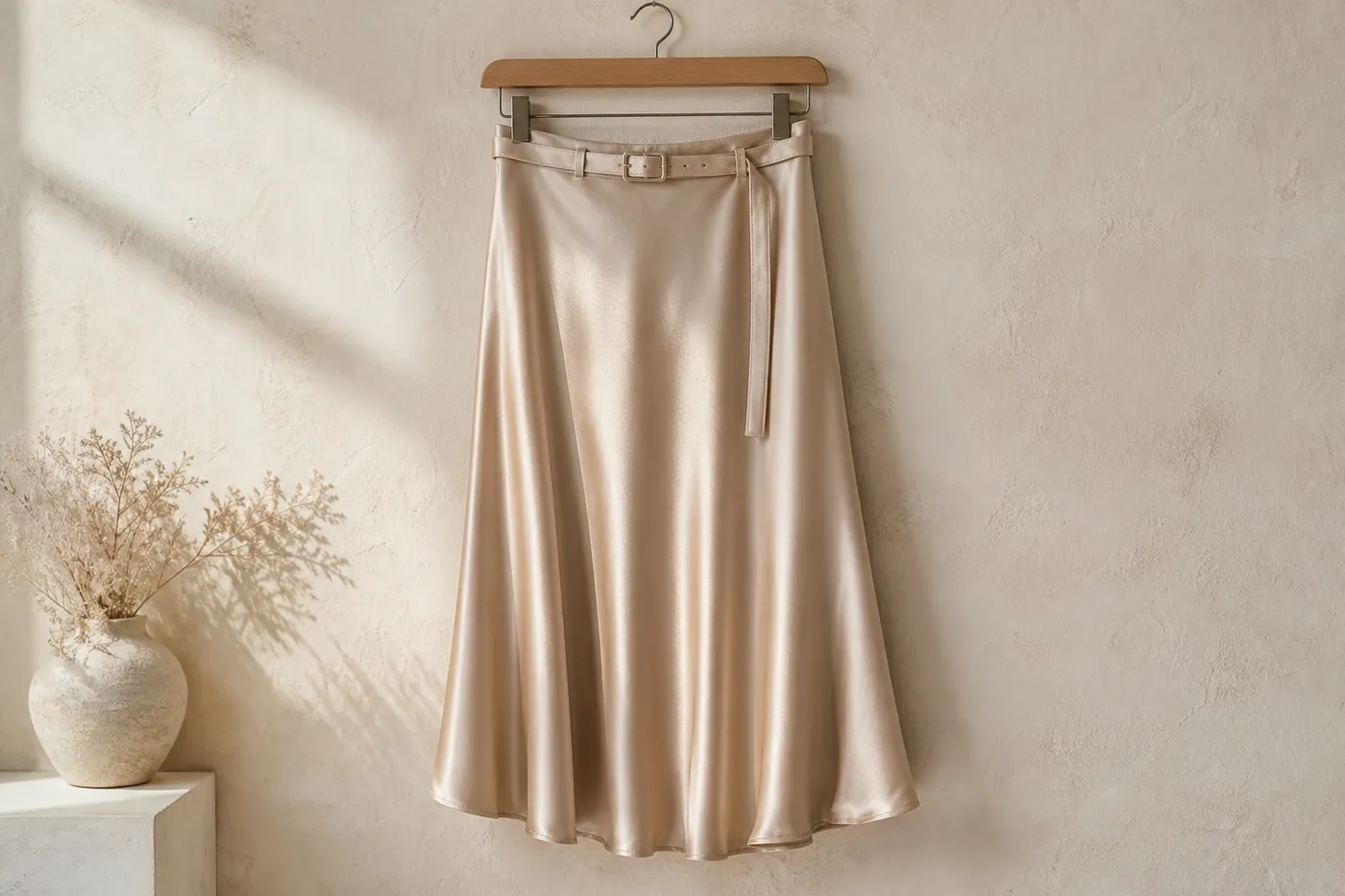 Satin Midi Skirt No.11