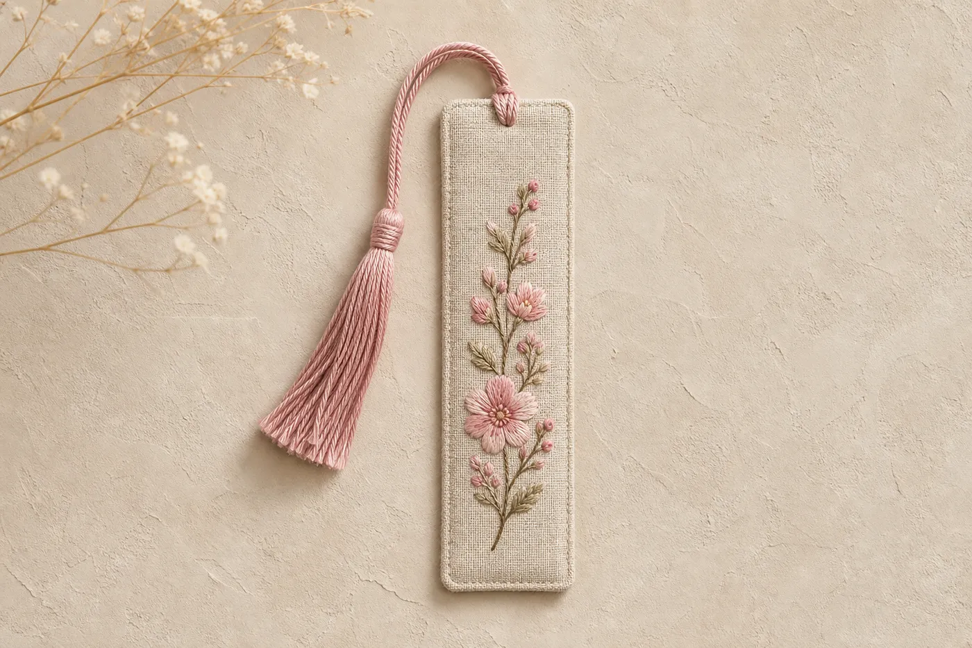 Embroidered Fabric Bookmark Muse